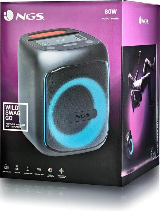 Image du produit NGS Speaker Wild Swag Go Portatile BT/TWS/USB/TF/AUX-IN 80W (10 h)