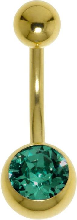 Bijouteria Bauchpiercing (Chirurgenstahl 316L, PVD Beschichtung (goldfarbig), Premium Kristall)