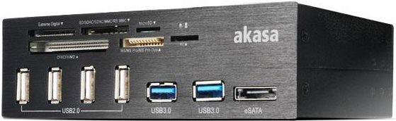Image du produit Akasa AK-HC-05U3BK Lecteur de cartes interne à 6 ports USB 3.0 - noir (SATA, USB 2.0)
