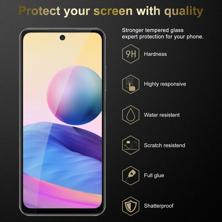Immagine prodotto Cadorabo Vetro di protezione del display a schermo intero (3 Pezzo/i, Xiaomi Redmi Nota 10 5G, Xiaomi Poco M3 Pro 5G)