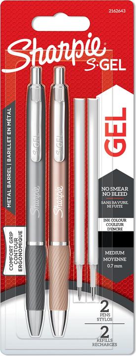 Actual product image Sharpie Gel pen S-Gel Metal 2er Set+2Minen Schwrz (Black, 2 x)