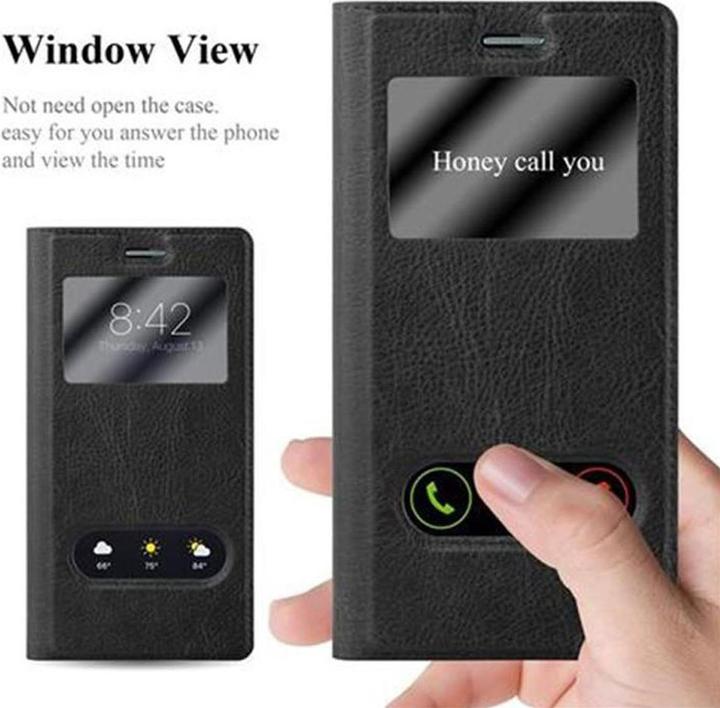 Actual product image Cadorabo Book with View double window cover (Huawei Ascend P7)