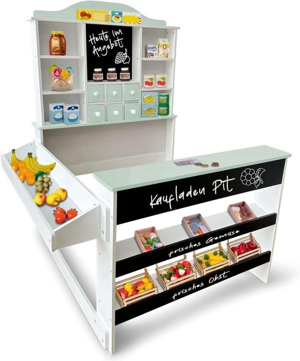Image du produit Coemo Kaufladen Pit aus Holz mit Preisschildern
