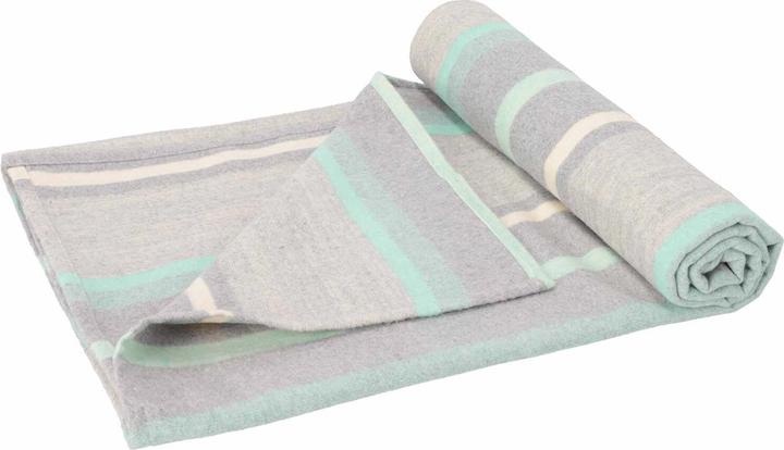 Actual product image Casativo Cuddly blanket striped made of 80% cotton and 20% polyester, green, 120 x 160 cm (120 x 160 cm)