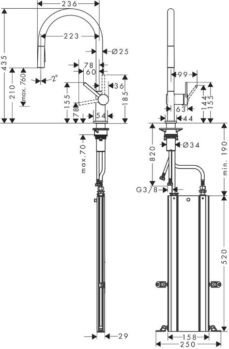 Actual product image hansgrohe HG single-lever sink mixer 210 TALIS M pull-out spray matt black