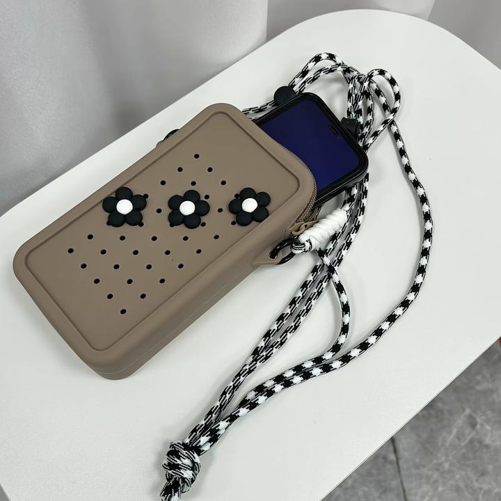 Produktbild Only-Bags.Store Chic Silikon Keks-förmigen Crossbody Handytasche mit abnehmbarem Gurt - leicht, Zip-Verschluss