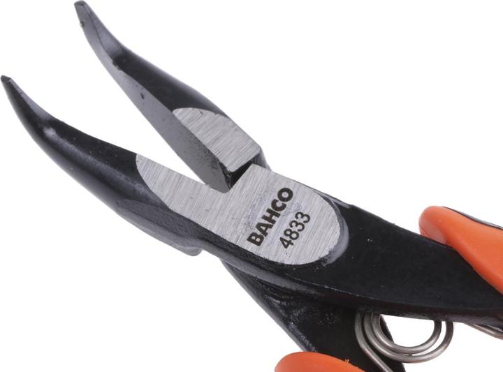 Produktbild Bahco ERGO Spitzzange mit Zwei-Komponenten-Griffen und um 60° abgewinkelter Spitze, phosphatiert, 130 mm (130 mm)