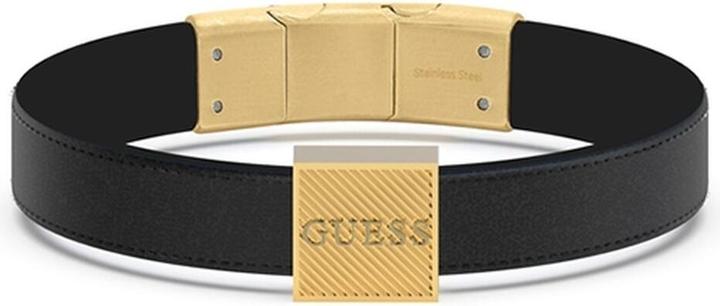 Guess Bond Street luxury genuineack leather bracelet JUMB03031JWYGBKT/U