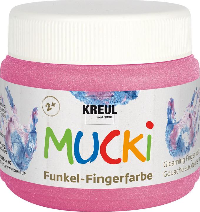 Image du produit Kreul MUCKI Peinture au doigt étincelante (Pink, Bleu, Silver, Or, 600 ml)