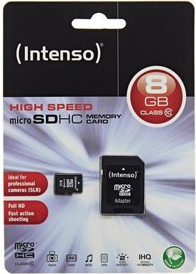 Produktbild Intenso microSD Class 10 (8 GB, microSDHC, U1)
