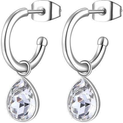 Sagapo S'Agapõ - Round earrings with clear crystals 2in1 Lucky Light SKT21