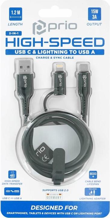 Actual product image prio 2in1 (1.20 m, USB 2.0, 15 W)