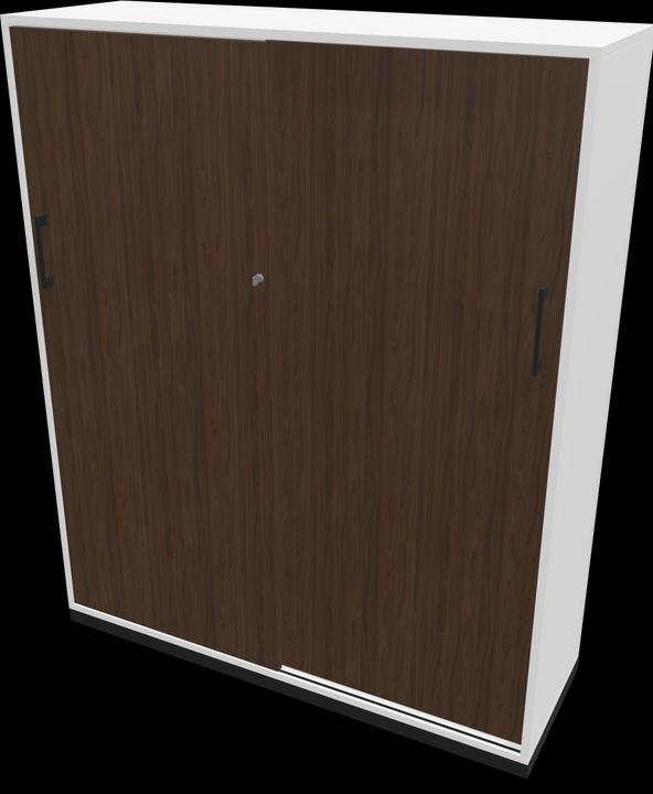 Walnut decor dark with structure, Black, White