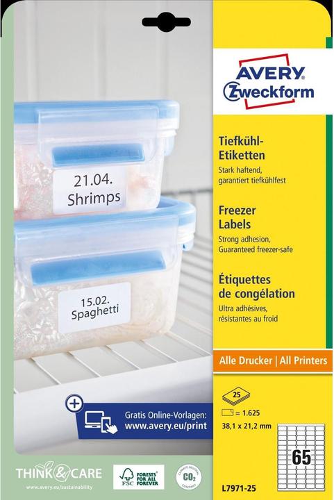 Immagine prodotto Avery Etichette per alimenti surgelati