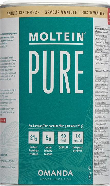 Valori nutrizionali e ingredienti Moltein Vaniglia PURA (375g) (Vaniglia, 1 pz., 445 g)