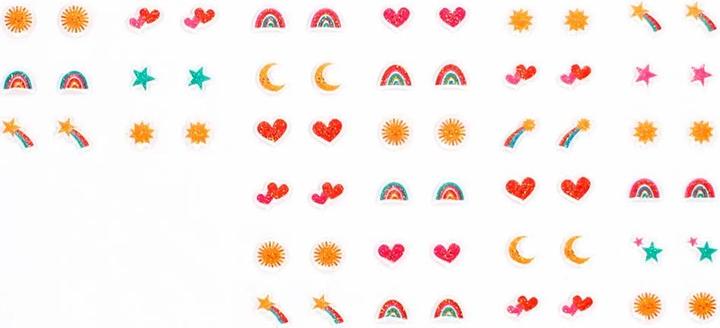 Produktbild Rex London Cosmic Love Stick On Earrings (30 pairs), Plastic, Adhesive (Kunststoff, Klebstoff)