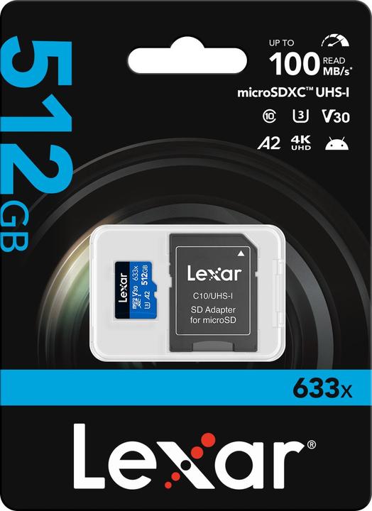 Produktbild Lexar High-Performance (512 GB, microSDXC, U3, UHS-I)