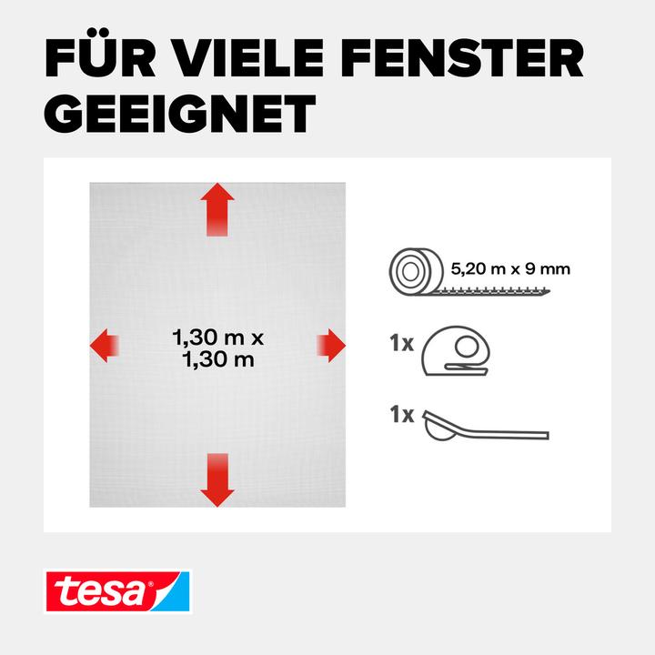 Actual product image tesa Insect screen COMFORT for windows, with Velcro tape, self-adhesive, without drilling (130 x 130 cm)