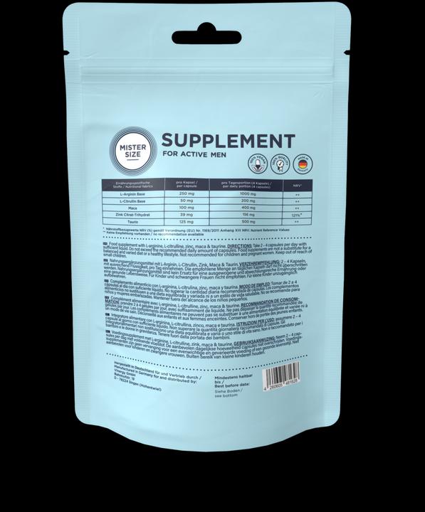 Produktbild Mister Size Jetzt den Supplement entdecken: Nahrungsergänzungsmittel mit L-Arginin, L-Citrullin, Zi (1 Stück, Kapseln, 72 g)