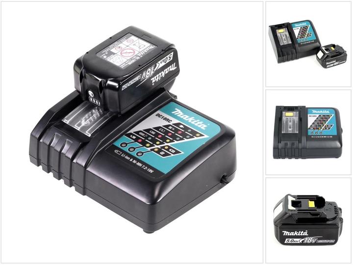 1x Makita BL1850B 5.0 Ah battery ( 197280-8 ), 1x Makita DC18RC charger ( 195584-2 )