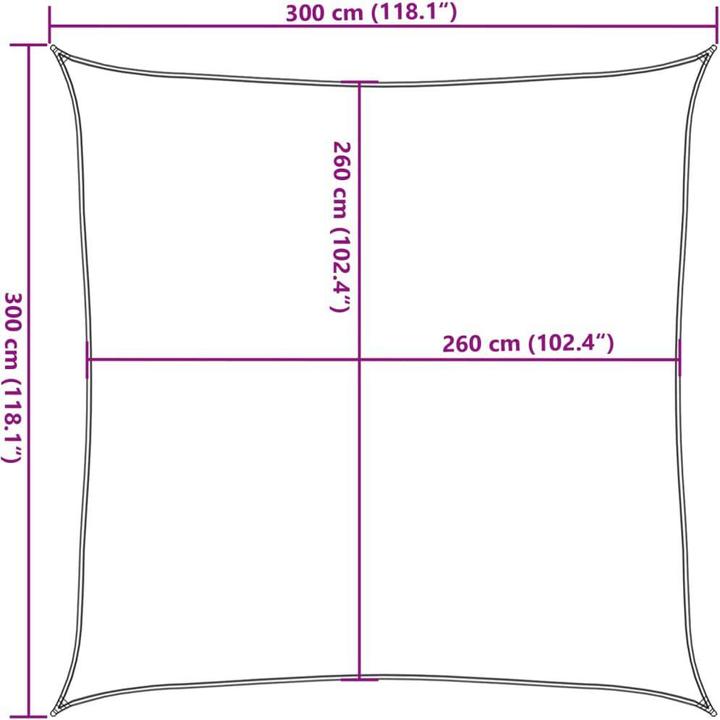 Image du produit VidaXL Sonnensegel 100% Polyester Oxford (3 x 3 m)