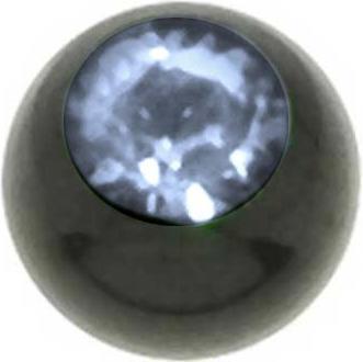 Image du produit Bijouteria Embout de piercing (Acier chirurgical 316L, Revêtement PVD (noir), Cristal Premium)