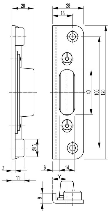 Produktbild G-U Schliessplatten zu Panikschloss SECURY-Automatic 2110 / 2116 (Türgriff)