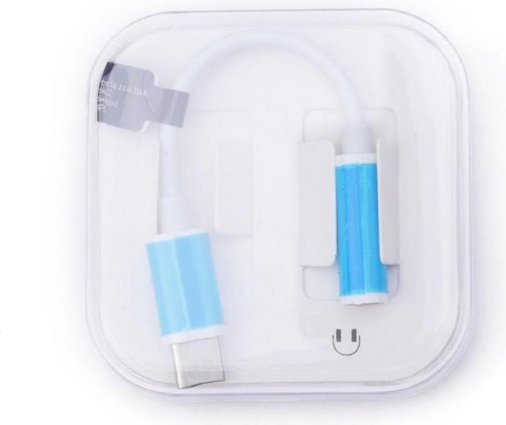 Actual product image Babaco Converter OEM Adapter AUX Type C (male) to Jack 3,5 mm (female) BOX white (USB Type C)
