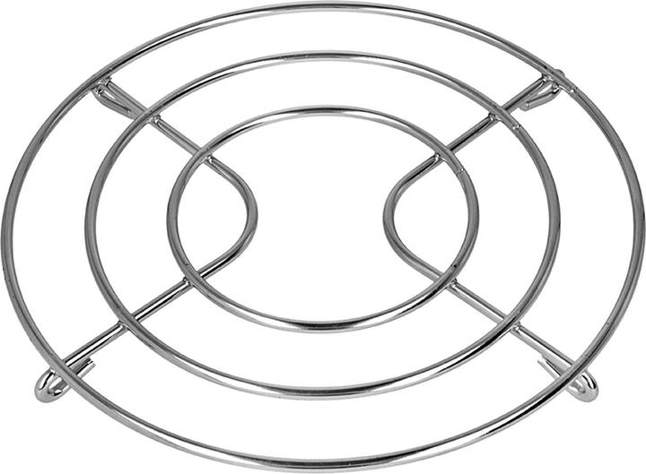 Metaltex Untersetzer Metall verchromt Ø20cm H 1,6 cm silberfarben (1 x, Pfannenuntersetzer)