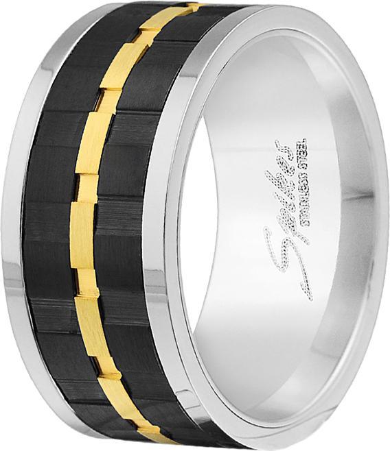 Produktbild Star Piercing Ring silber gerillt gold und schwarz (67)