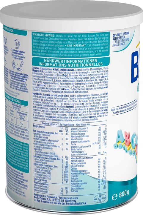 Valeurs nutritives et ingrédients Beba Optipro Junior 18+ (2400 g, à partir de 18 m.)