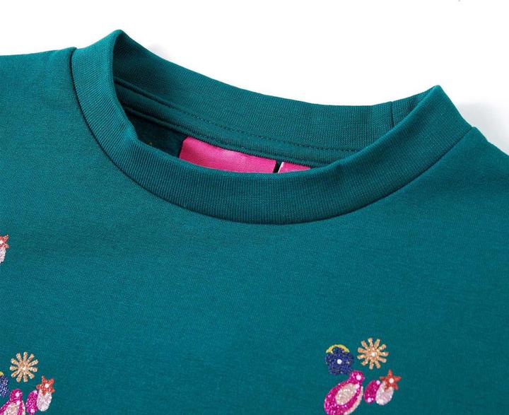Actual product image VidaXL Children's sweatshirt dark green 140,Material: 95 % cotton (140)