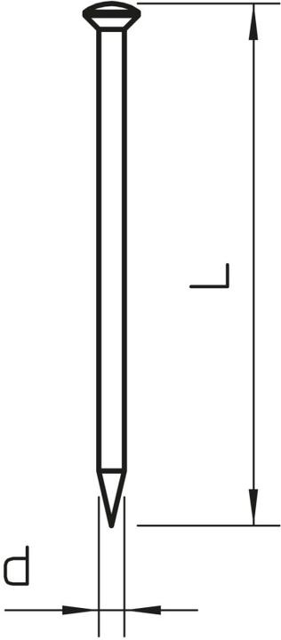 Produktbild OBO Bettermann 362 40 BK Stahlnagel gehärtet 2x40mm St BK 3353400 (1000 Stück, 40 mm)