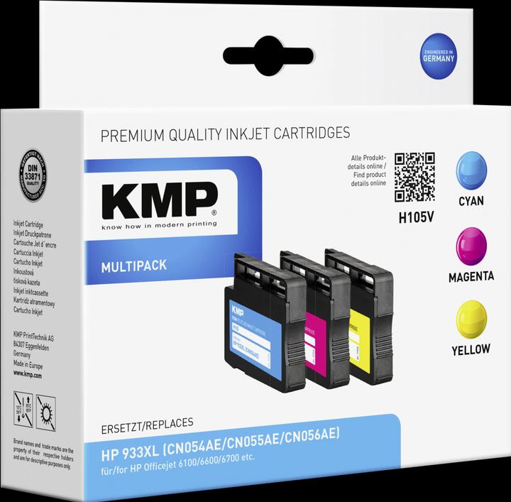 Produktbild KMP 105V Vorteilspack C/M/Y komp. mit HP 933 XL (M, C, Y)