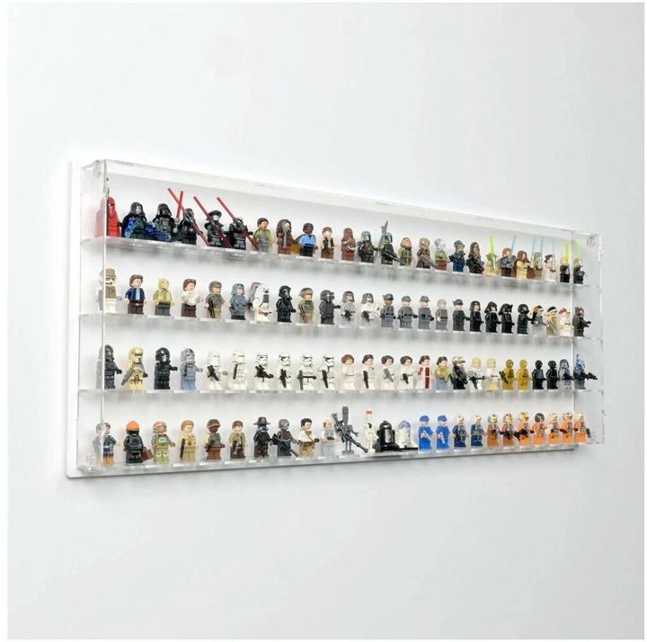 Actual product image iDisplayit Acrylic wall display for 100 LEGO® minifigures (with white background)
