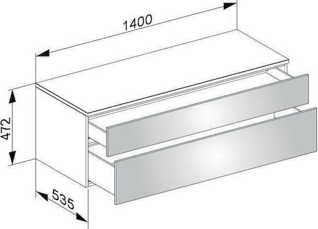 Immagine prodotto Keuco Credenza EDITION 400 Hö 180/270mm 1400x472x535mm we/ant sat