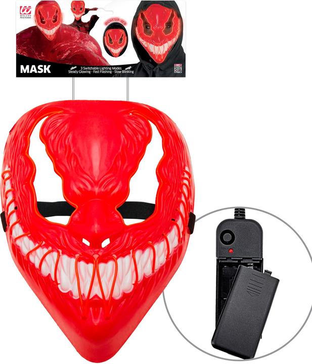 Actual product image Widmann Red monster mask with LED lighting
