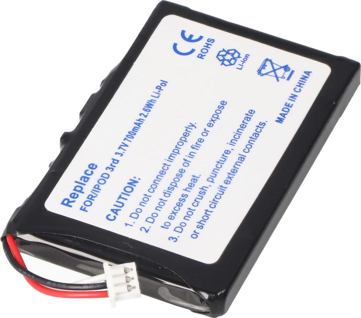 Actual product image AccuCell Akku für Apple iPod 3G, 3G, 616-0159, E225846