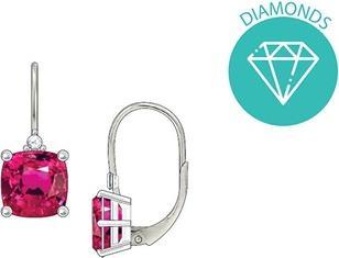JVD - Silver earrings with fuchsia zircon and diamond SVLE0503SH8R100