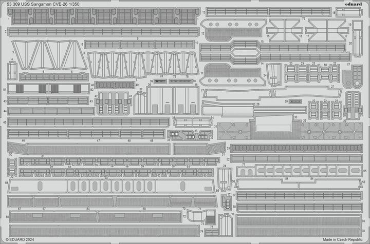 Actual product image Eduard USS Sangamon CVE-26 TRUMPETER