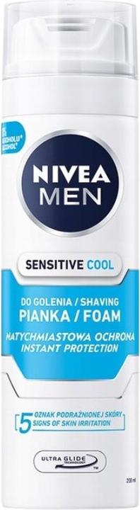 Produktbild NIVEA Men Sensitive Cool chłodząca pianka do golenia 200ml (200 ml, Rasiergel)