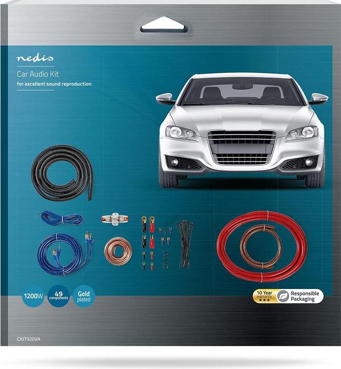 Immagine prodotto Nedis Kit di connettori audio per auto 1200 W nichelato in blister