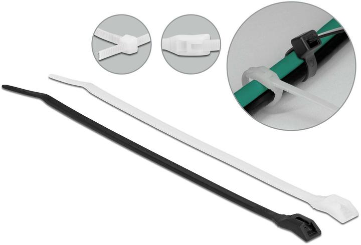 Delock Cable tie with flat head L 150 x W 3.6 mm 100 pieces (Plastic cable ties, 150 mm, 100 pcs.)