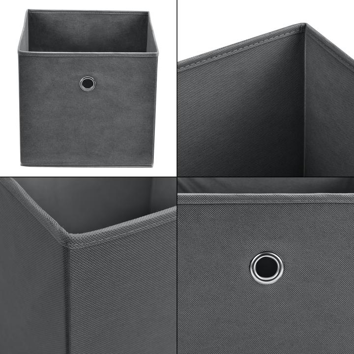 Produktbild En.Casa Faltbox 10er-Set 30x30x28 cm Vliesstoff Dunkelgrau (30 x 30 x 28 cm, 25.20 l)