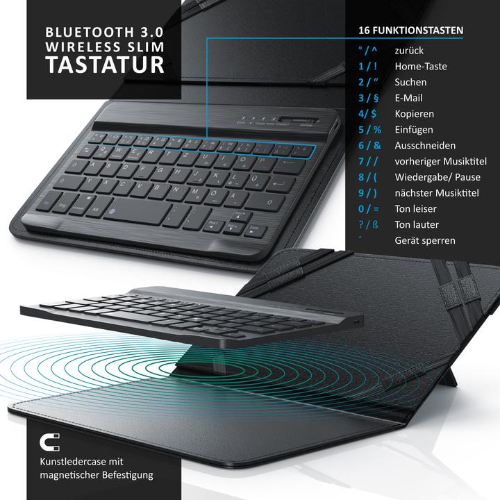 Immagine prodotto Aplic Tastiera Bluetooth con custodia per tablet da 7-8 pollici (DE, 7 - 8" Tablets)