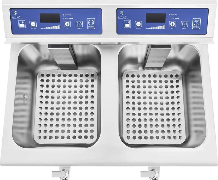 Actual product image Royal Catering Induction Deep Fat Fryer - 2 x 10 litres - 60 to 190°C