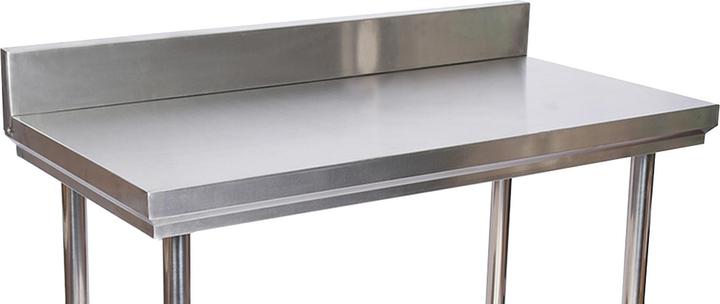 Produktbild Wiltec Edelstahl Arbeitstisch Gastro Edelstahltisch mit Aufkantung 100x60x85cm
