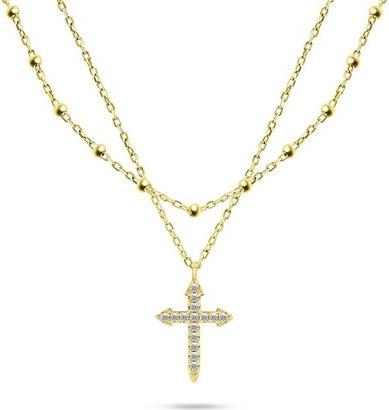 Actual product image Brilio Silver - Stylish double gold plated necklace NCL93Y