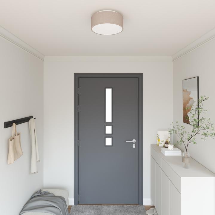 Produktbild VidaXL Deckenleuchten Flush Mount Taupe 30 cm Stoff E27 (E27)