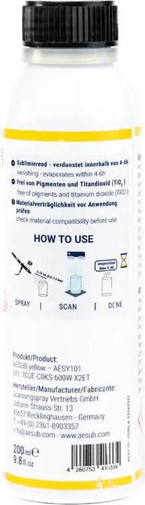 Actual product image Aesub Scanning spray airbrush solution yellow 200ml
